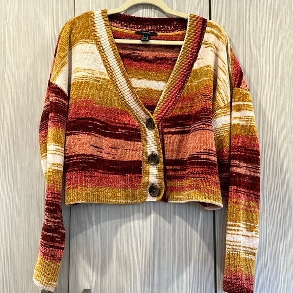 Forever 21 | Sunset Striped Chenille Cardigan | Size Medium - Picture 2 of 9